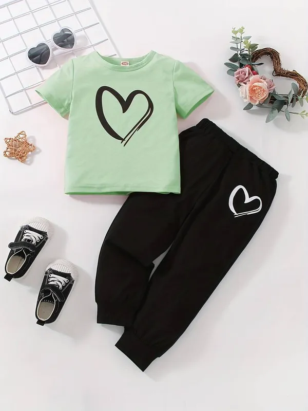 Love_Printed_Pista_Color_T-shirt_and_bottom_set_for_Boy_and_Girls