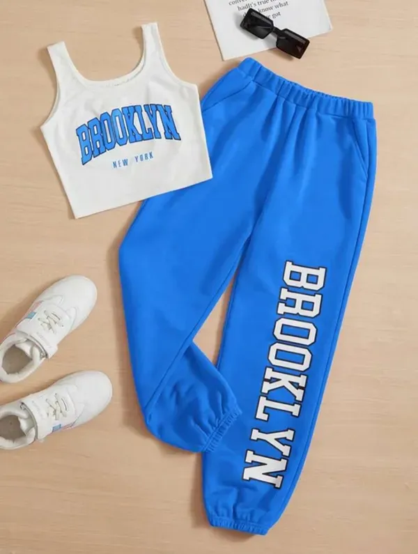 Brooklyn_Printed_White_Color_T-shirt_and_Orange_bottom_set_For_Baby_Girl_&_Boy