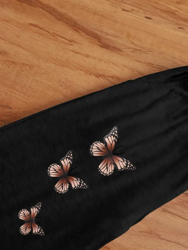 Butterfly_Printed_White_Color_T-shirt_and_Black_bottom_set_For_Baby_Girl_&_Boy