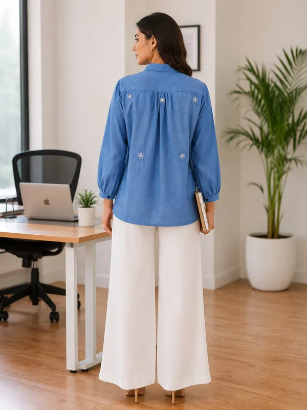 Floral_Embroidered_Mandarin_Collar_Cotton_Top