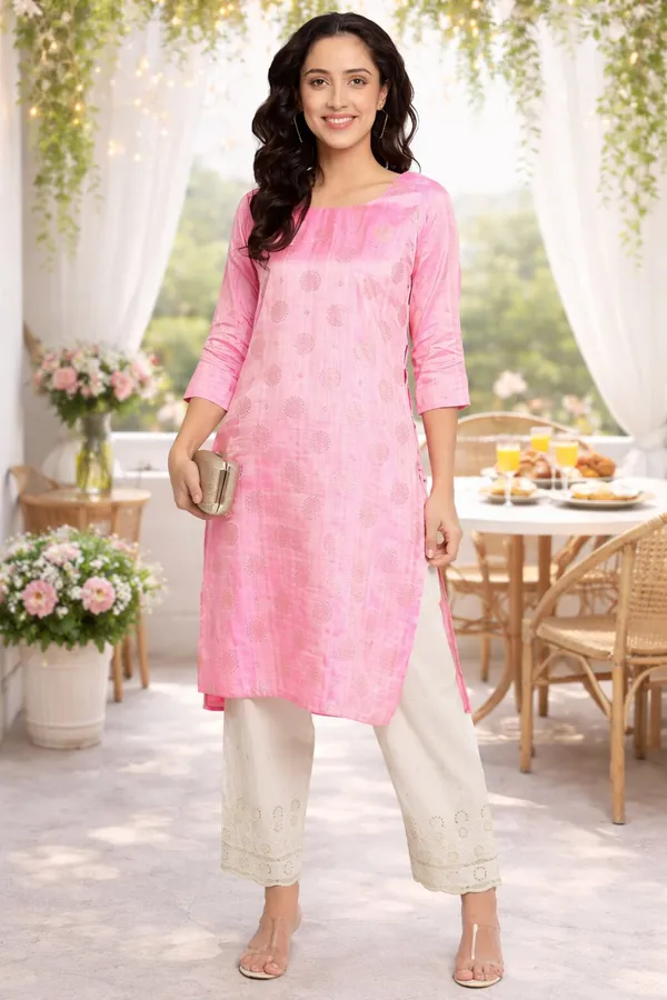 Pink_Foil_Print_Manipuri_Silk_Kurta