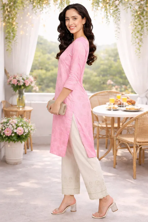Pink_Foil_Print_Manipuri_Silk_Kurta