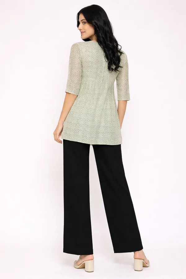 Green_Chanderi_Front_Pintuck_Top