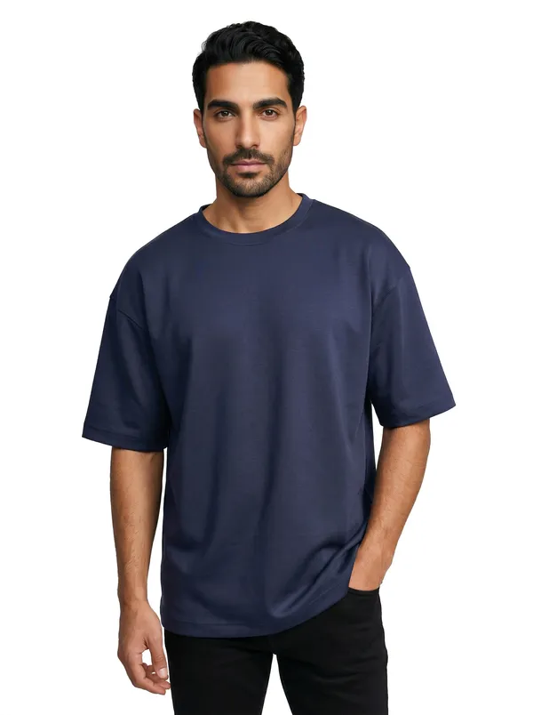 Navy_Blue_Cotton_Regular_Fit_T_Shirt_For_Men