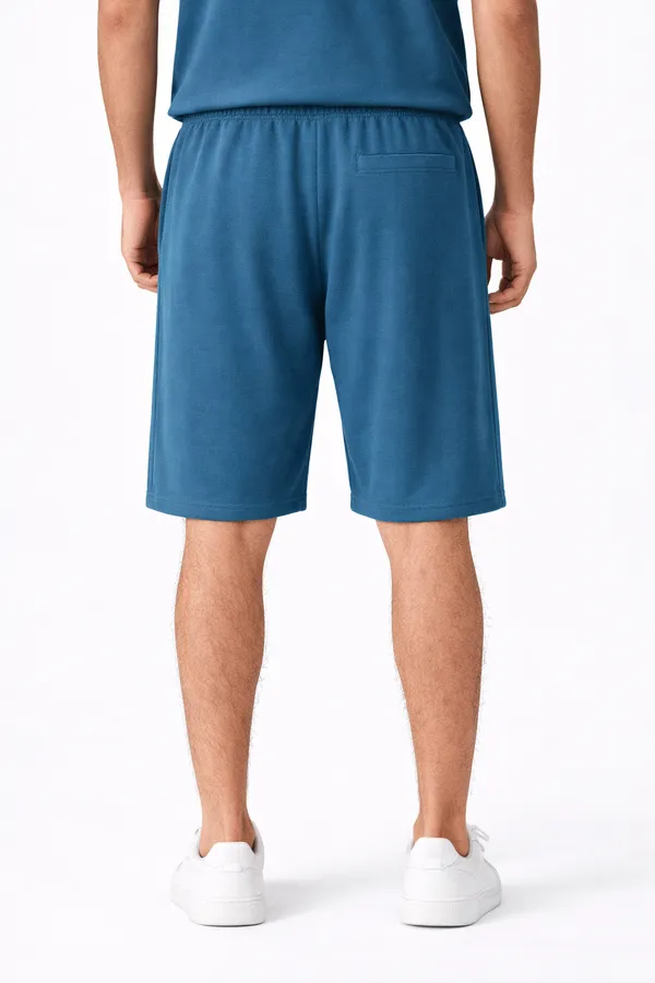 Oxford_Blue_Cotton_Regular_Fit_Shorts_For_Men