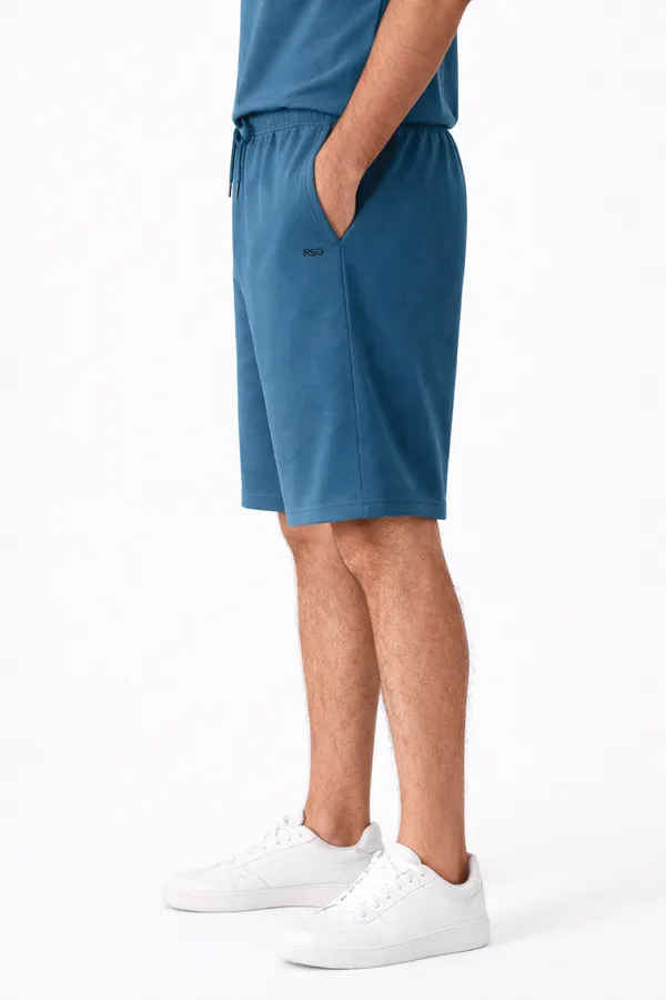 Oxford_Blue_Cotton_Regular_Fit_Shorts_For_Men