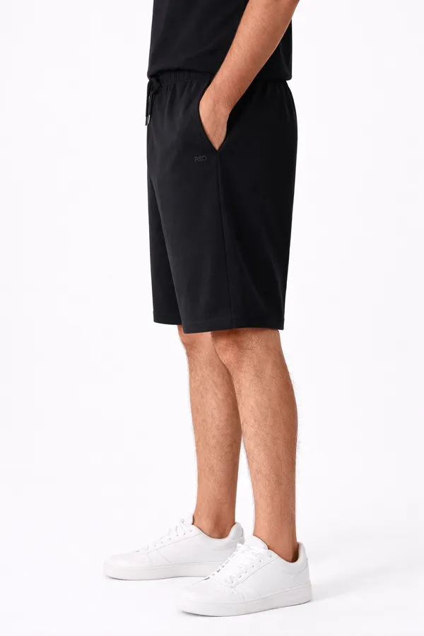 Black_Cotton_Regular_Fit_Shorts_For_Men
