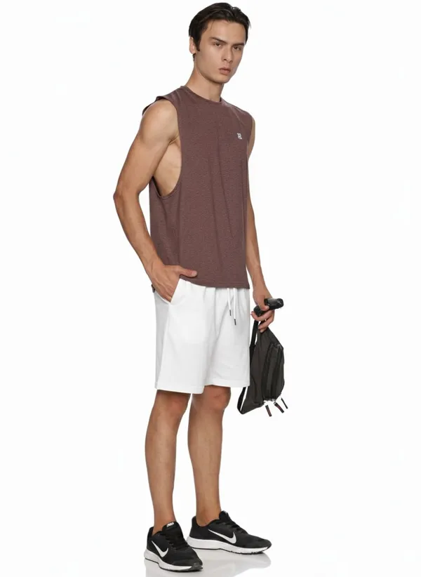 White_Polyester_Shorts_For_Men