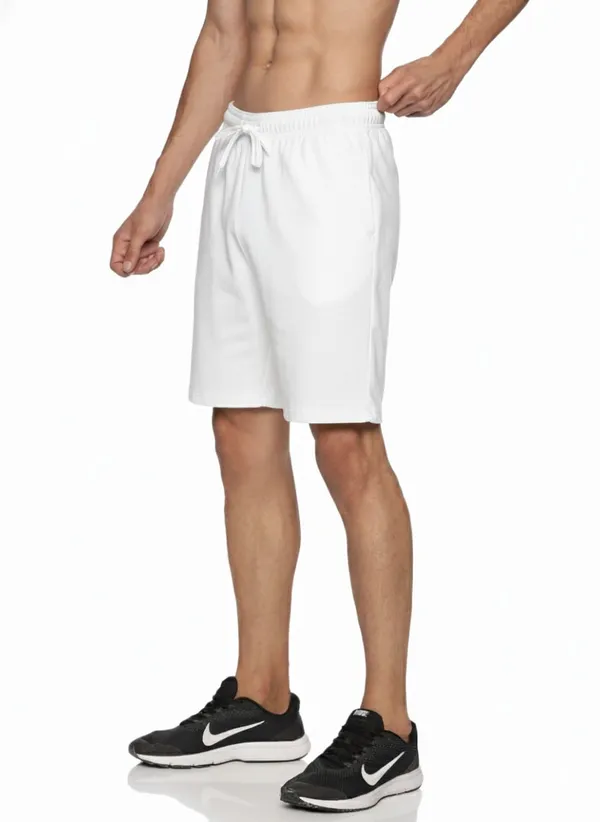 White_Polyester_Shorts_For_Men