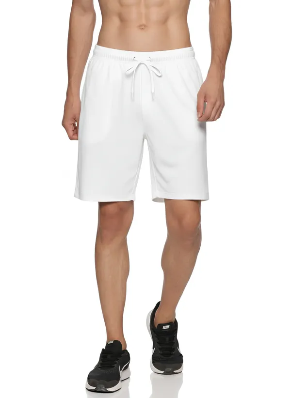 White_Polyester_Shorts_For_Men