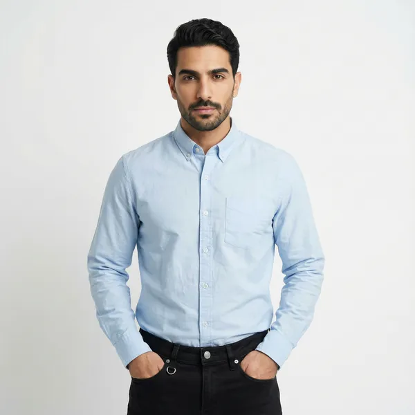 Sky_Blue_Cotton_Solid_Oxford_Shirt_For_Men