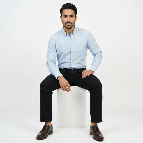 Sky_Blue_Cotton_Solid_Oxford_Shirt_For_Men