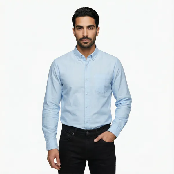 Sky_Blue_Cotton_Solid_Oxford_Shirt_For_Men