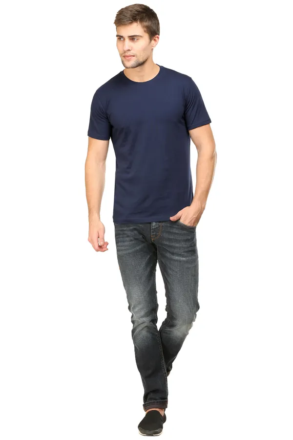 Navy_Blue_Poly_Cotton_T_Shirt_For_Men