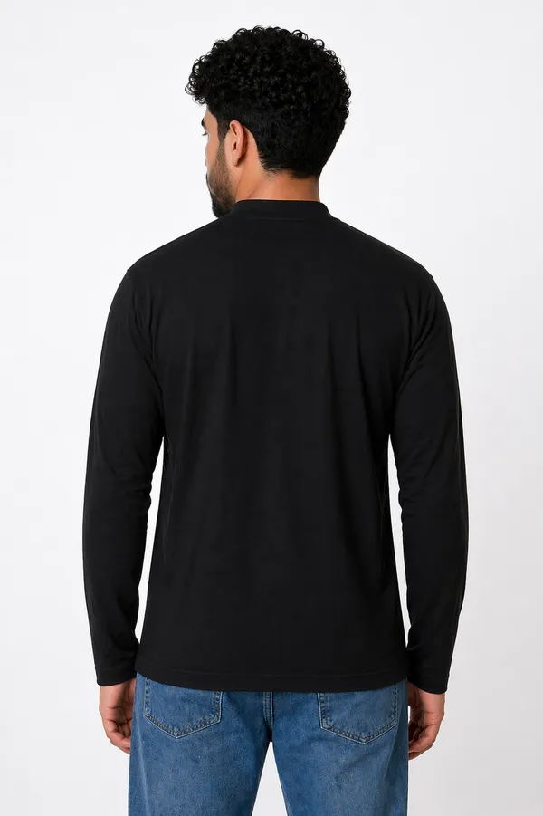 Black_Cotton_Turtle_Neck_T_Shirt_For_Men