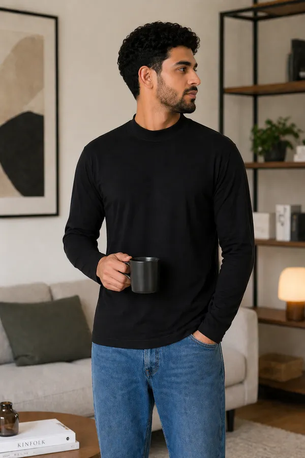 Black_Cotton_Turtle_Neck_T_Shirt_For_Men