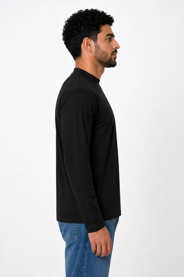 Black_Cotton_Turtle_Neck_T_Shirt_For_Men