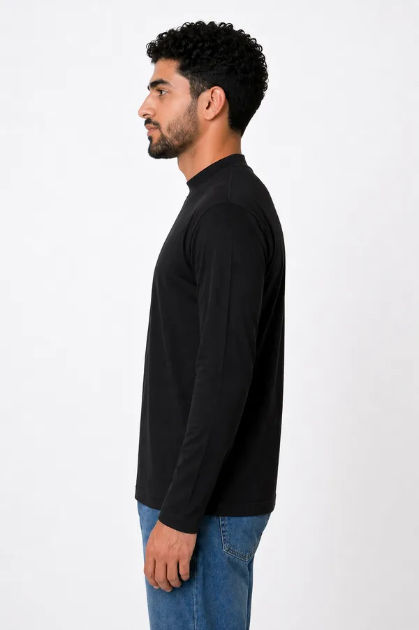 Black_Cotton_Turtle_Neck_T_Shirt_For_Men