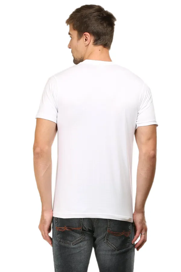 White_Poly_Cotton_T_Shirt_For_Men