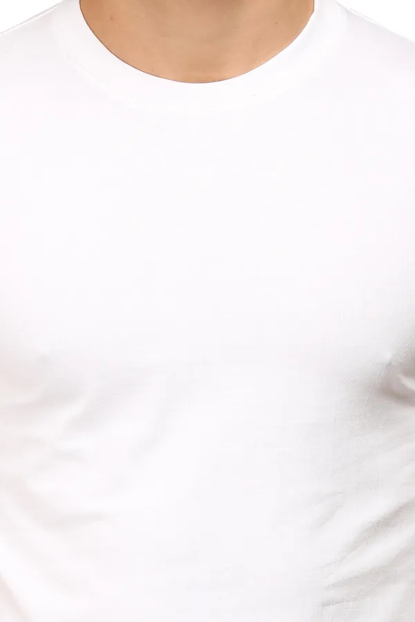 White_Poly_Cotton_T_Shirt_For_Men