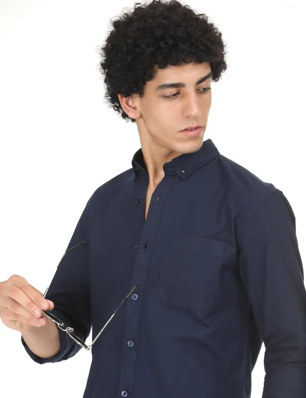 Blue_Cotton_Solid_Oxford_Shirt_For_Men
