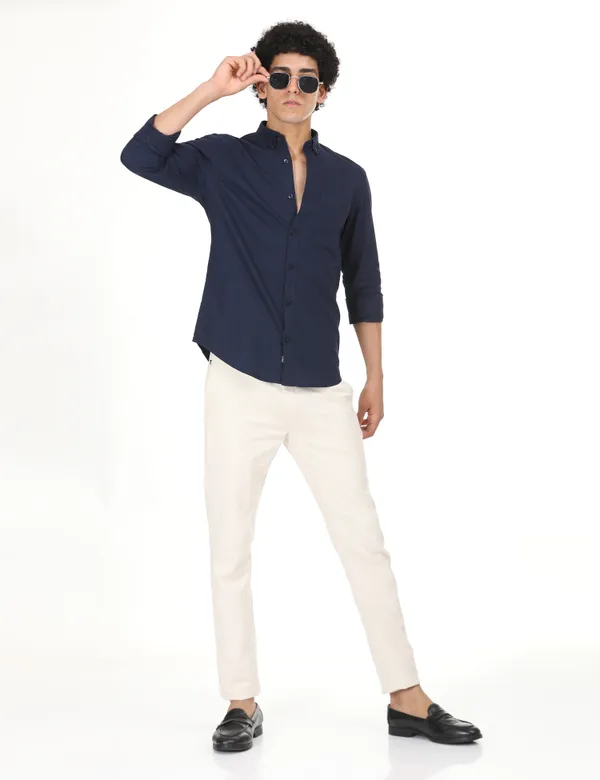 Blue_Cotton_Solid_Oxford_Shirt_For_Men