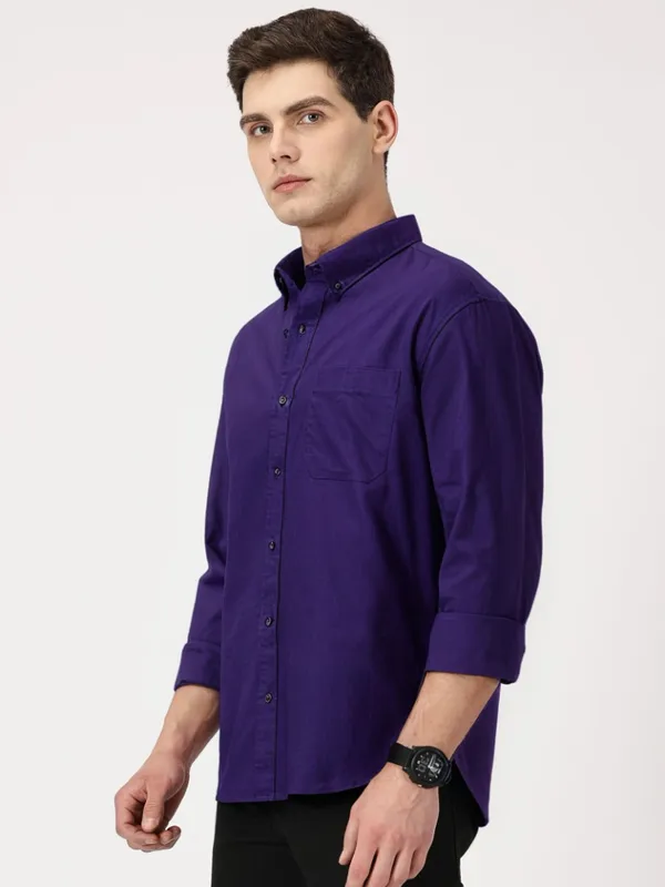 Violet_Cotton_Solid_Oxford_Shirt_For_Men