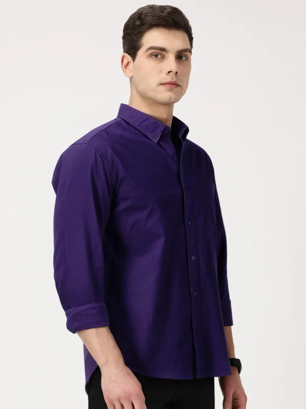 Violet_Cotton_Solid_Oxford_Shirt_For_Men