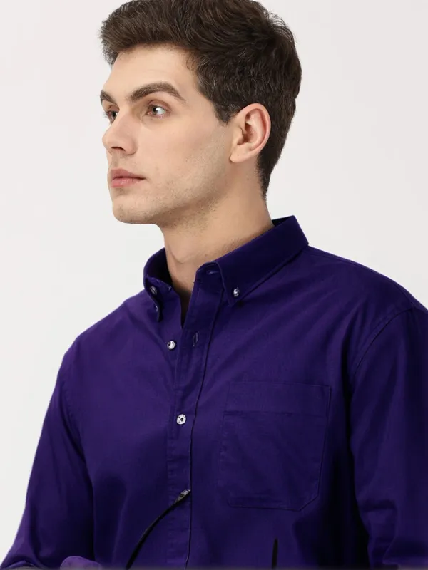 Violet_Cotton_Solid_Oxford_Shirt_For_Men