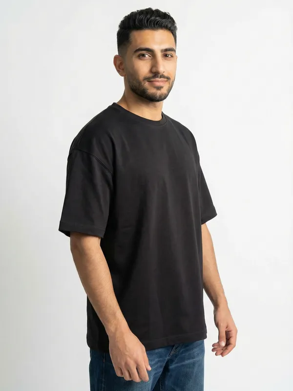 Black_Ottoman_Cotton_Oversized_T_Shirt_For_Men