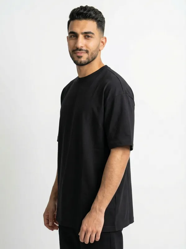 Black_Ottoman_Cotton_Oversized_T_Shirt_For_Men