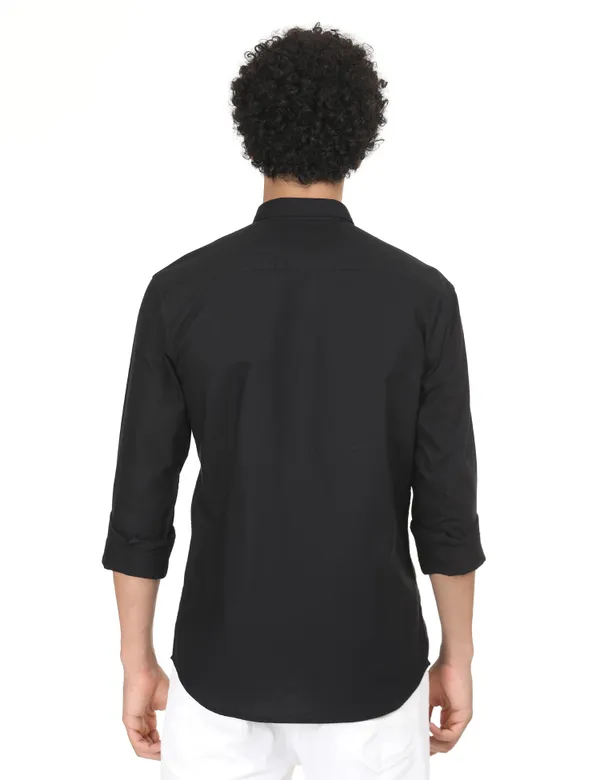 Black_Cotton_Solid_Oxford_Shirt_For_Men