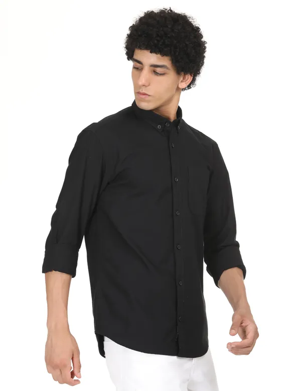 Black_Cotton_Solid_Oxford_Shirt_For_Men