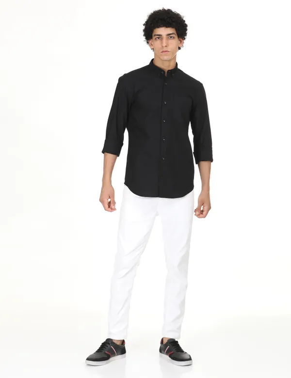 Black_Cotton_Solid_Oxford_Shirt_For_Men