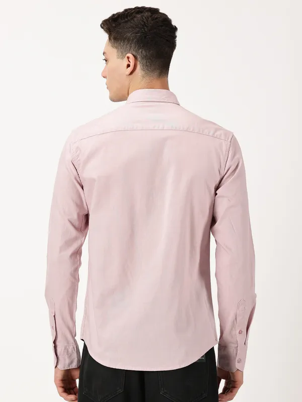 Light_Pink_Cotton_Solid_Oxford_Shirt_For_Men