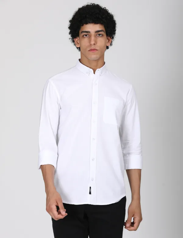 White_Cotton_Solid_Regular_Fit_Oxford_Shirt_For_Men