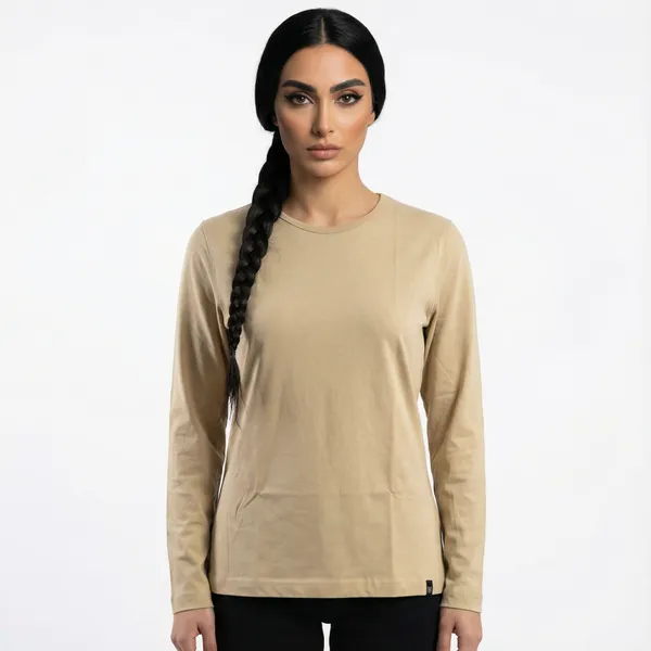 Beige_Cotton_T_Shirt_For_Women