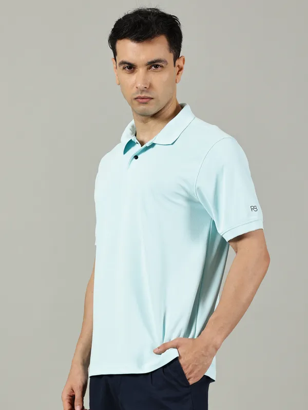 Mint_Blue_Cotton_Polo_T_Shirt_For_Men