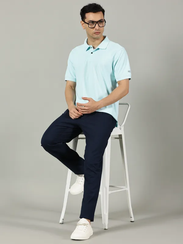 Mint_Blue_Cotton_Polo_T_Shirt_For_Men