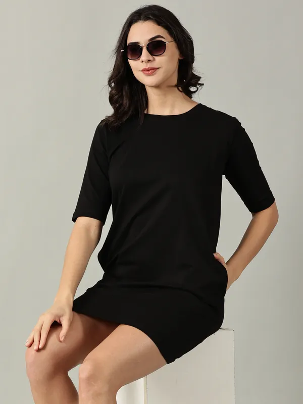 Black_Cotton_Relaxed_Fit_Dress_For_Women