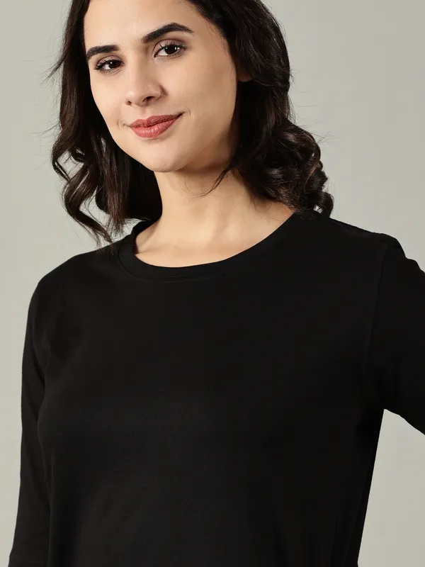 Black_Cotton_Relaxed_Fit_Dress_For_Women