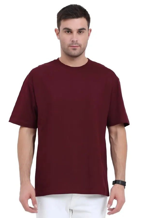 Maroon_Cotton_Drop_Shoulder_Oversized_T_Shirt_For_Men