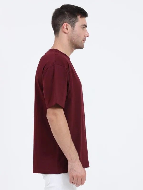 Maroon_Cotton_Drop_Shoulder_Oversized_T_Shirt_For_Men