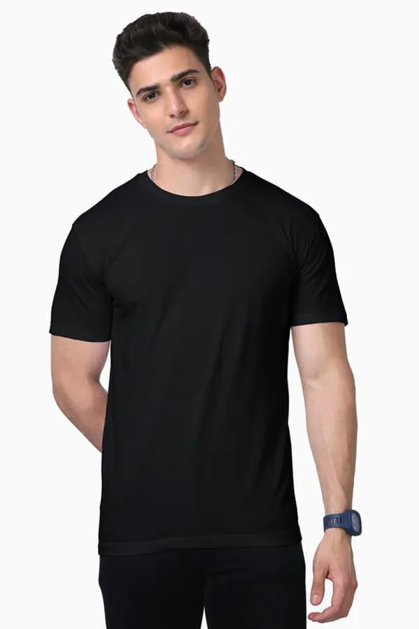 Black_Supima_Cotton_Round_Neck_T_Shirt_For_Men