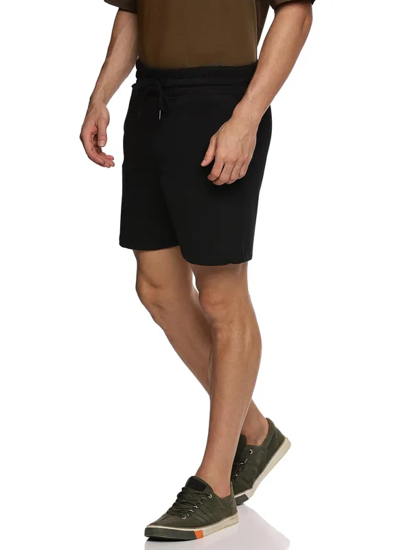 Black_Cotton_Terry_Casual_Shorts_For_Men