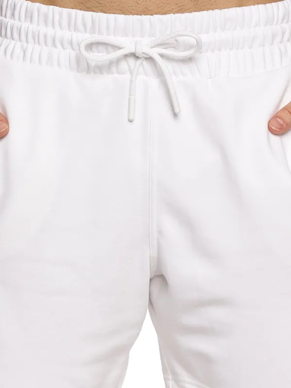 White_Cotton_Terry_Relaxed_Fit_Shorts_For_Men