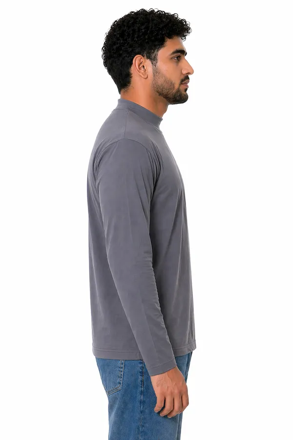 Dark_Grey_Cotton_Turtle_Neck_T_Shirt_For_Men