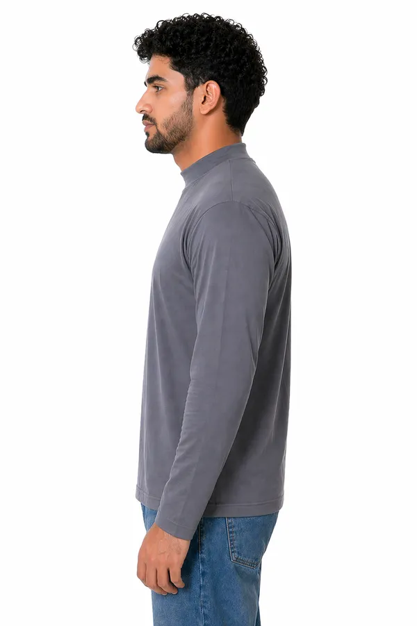 Dark_Grey_Cotton_Turtle_Neck_T_Shirt_For_Men