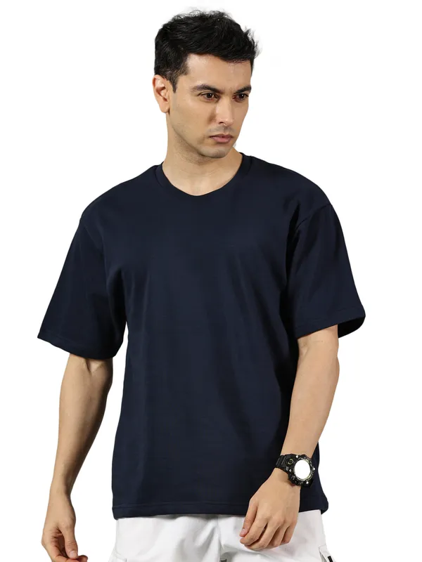 Navy_Cotton_Terry_Oversized_T_Shirt_For_Men