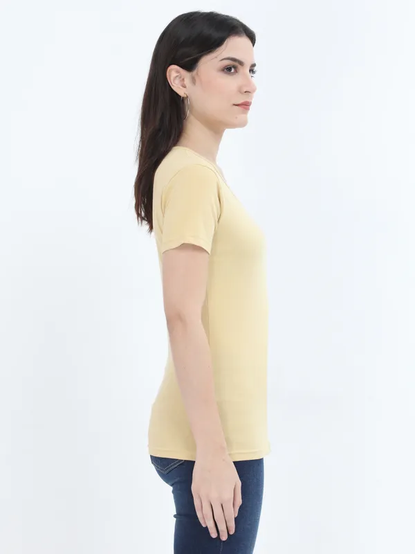 Beige_Cotton_T_Shirt_For_Women